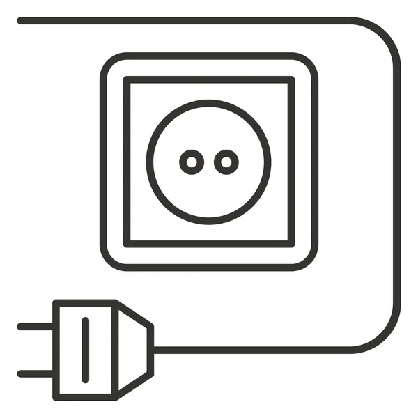 Stopcontact Elektriciteit Energie Icoon Outline Stijl — Stockvector