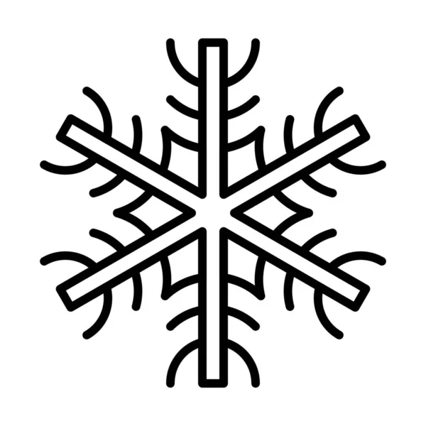 圣诞节冰雪雪图标的轮廓风格 — 图库矢量图片