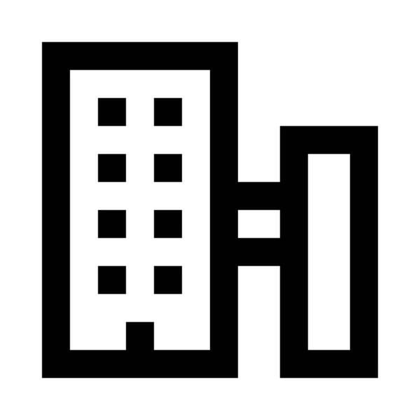 Appartementen Gebouw Stad Icoon — Stockvector