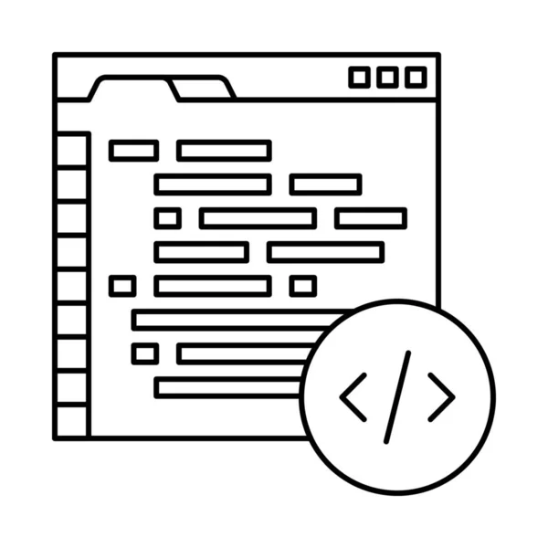 Code Coding Development Icon Outline Style — Stock Vector