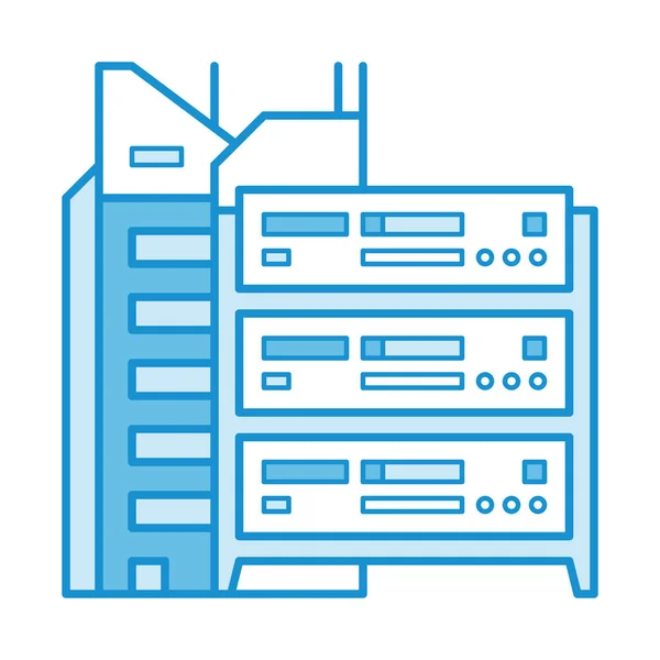 Icono Alojamiento Datos Nube Estilo Esquema Rellenado — Vector de stock