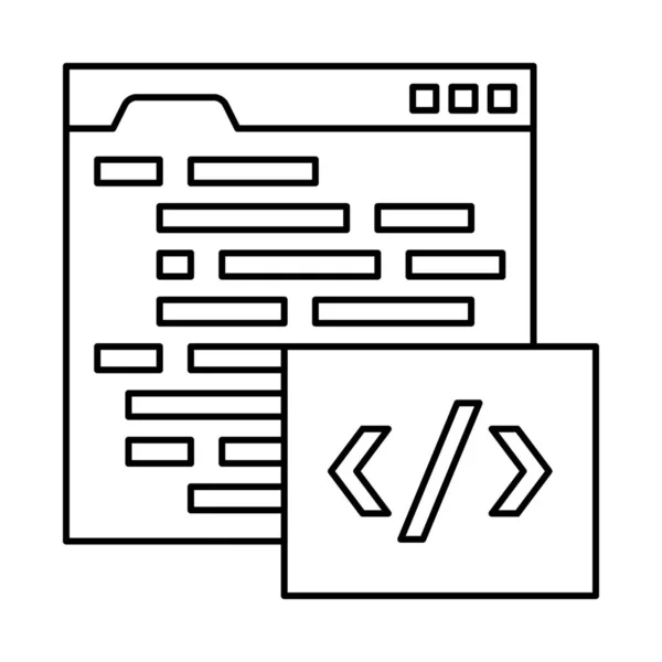 Ikona Kódování Chromového Kódu Stylu Osnovy — Stockový vektor