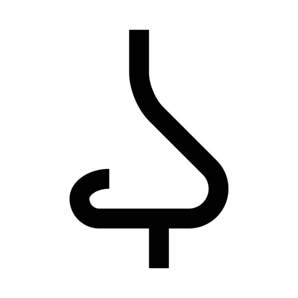 Körper Gesicht Nase Symbol Outline Stil — Stockvektor