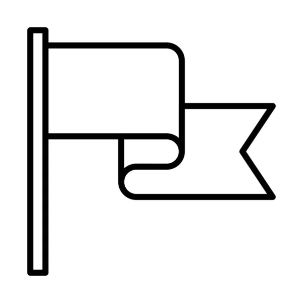 Иконка Маркера Флага Страны Стиле Контура — стоковый вектор