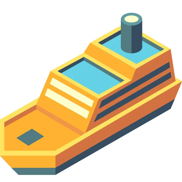 Icono Isométrico Carga Crucero Estilo Isométrico — Vector de stock