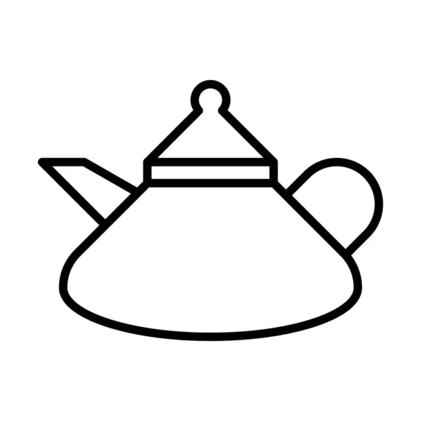 Wasserkocher Tee Ikone Outline Stil — Stockvektor