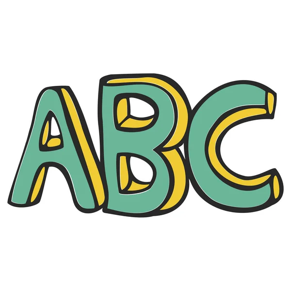 Abc Alfabeto Letras Ícone Estilo Handdrawn — Vetor de Stock