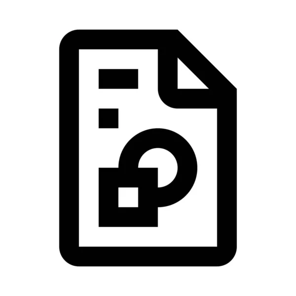 Document Extensie Bestand Pictogram Grote Lijnen Stijl — Stockvector