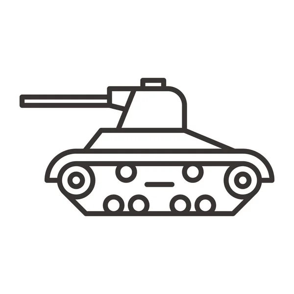 Vojenský Voják Tank Ikona Stylu Osnovy — Stockový vektor