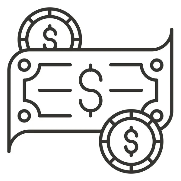 Грошові Монети Значок Валюти Стилі Контур — стоковий вектор