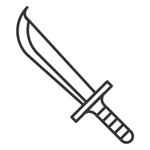 Couteau Poignard Icône Courte Dans Style Contour — Image vectorielle
