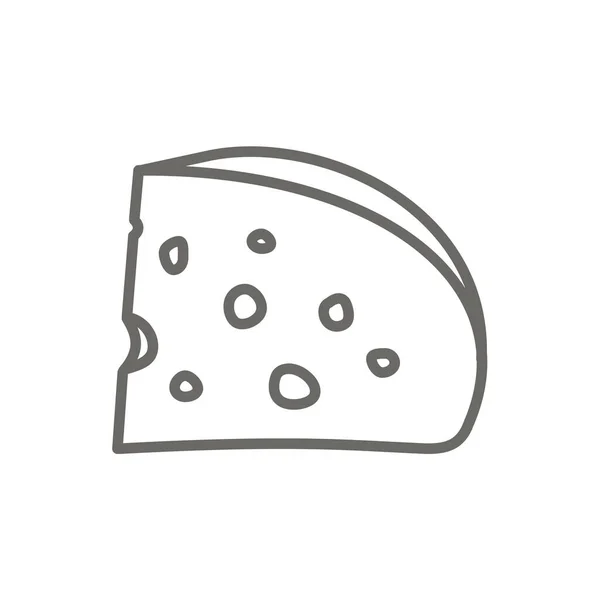 Icono Comida Rápida Queso Estilo Esquema — Archivo Imágenes Vectoriales