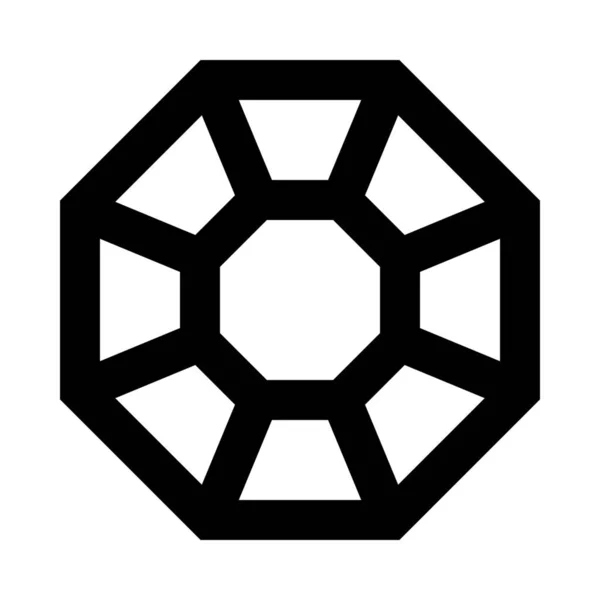 Ikona Diamantového Facetingu Stylu Osnovy — Stockový vektor