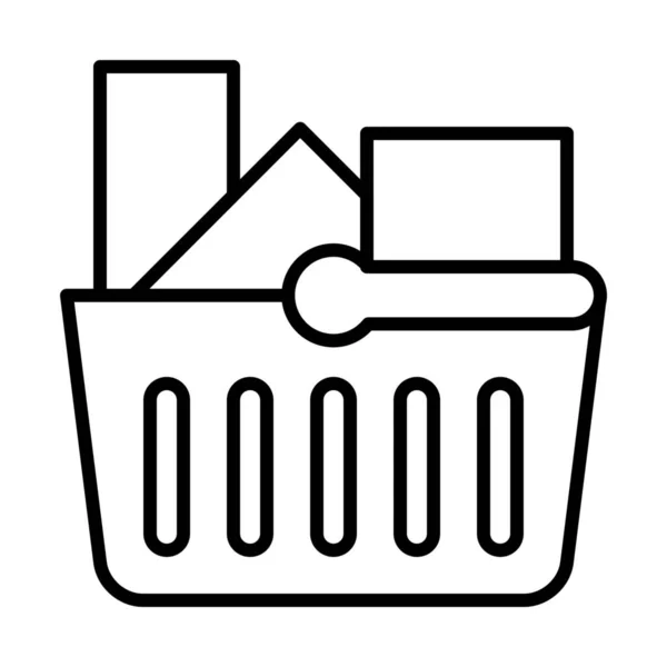 Warenkorb Commerce Symbol Outline Stil Kaufen — Stockvektor
