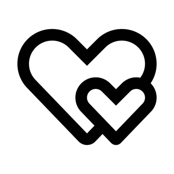 Corazón Corazones Como Icono Estilo Esquema — Vector de stock