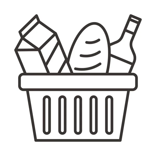 Icono Compra Pan Botella Estilo Esquema — Vector de stock