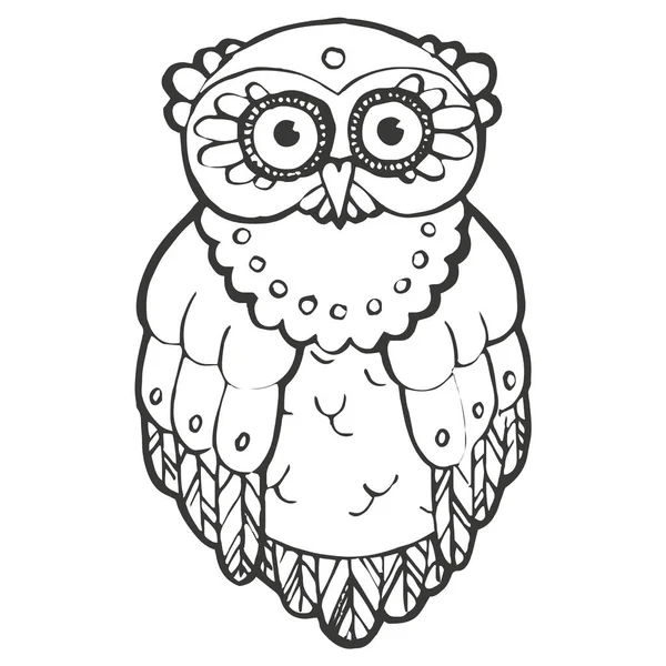 Pájaro Para Colorear Libro Icono Educación Estilo Handdrawn — Vector de stock