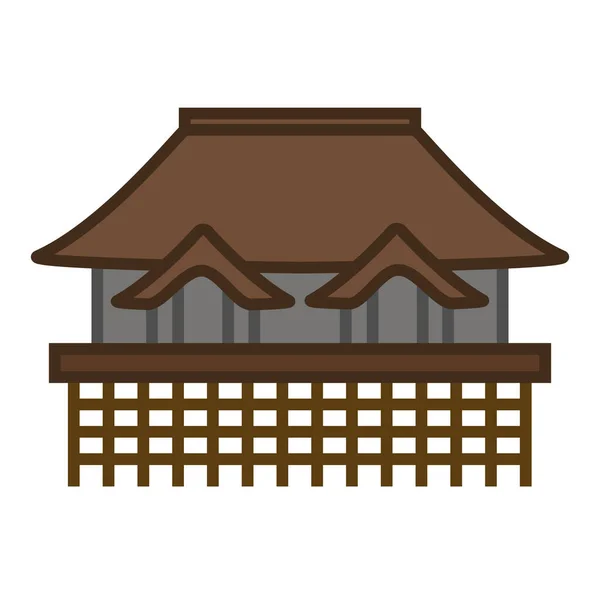 Lieu Historique Emblématique Kiyomizudera Temple Icône Dans Style Contour Rempli — Image vectorielle
