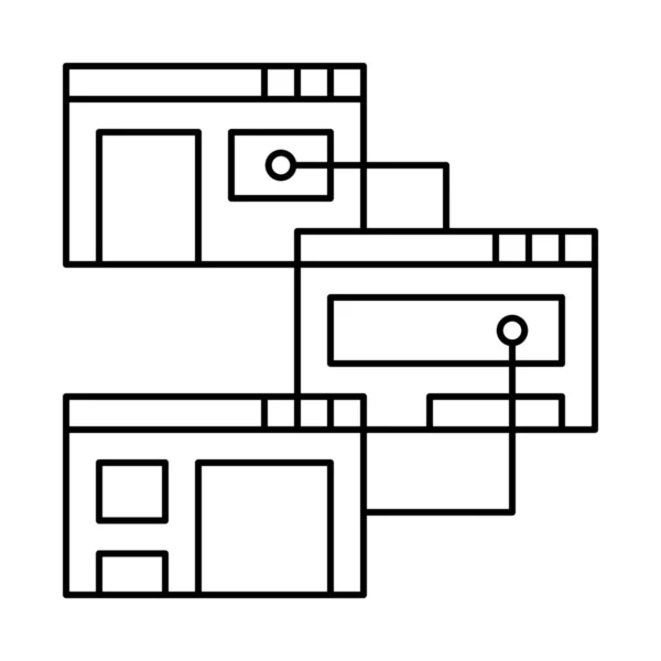 Icône Information Données Construction Dans Style Outline — Image vectorielle