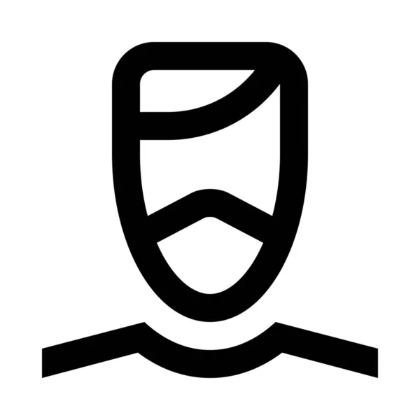Tyg Ansikte Mask Man Ikon — Stock vektor