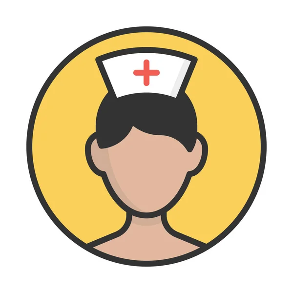 Cuenta Avatar Enfermera Icono Estilo Contorno Lleno — Vector de stock