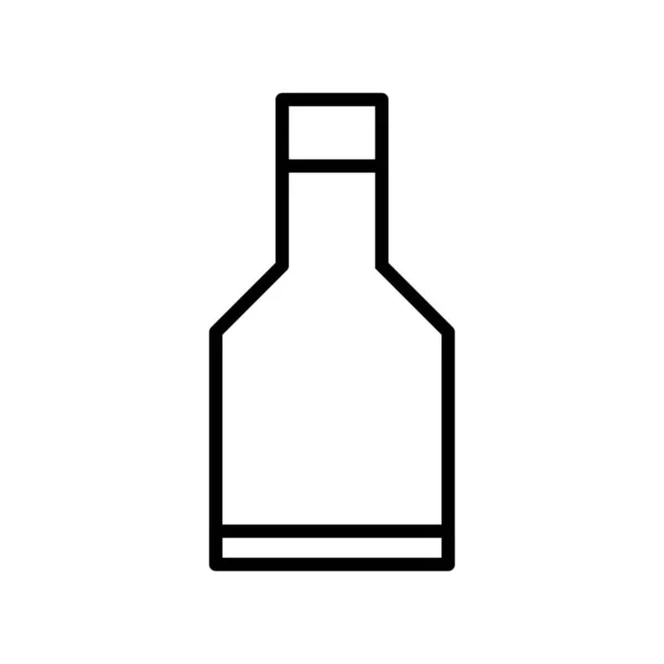 Icône Bouteille Boisson Alcoolisée Dans Style Contour — Image vectorielle