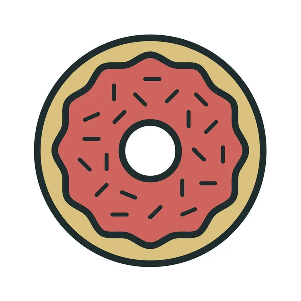 Cook Donut Fast Food Icon Filled Outline Style — Stock Vector