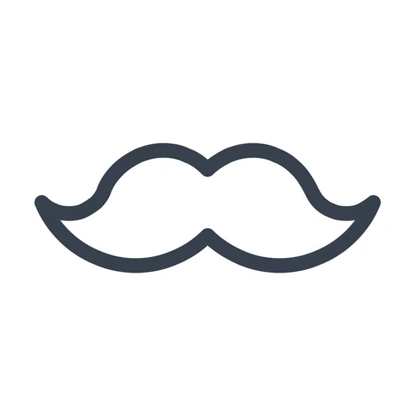 Svart Mustasch Hercule Poirot Mustasch Ikon Kontur Stil — Stock vektor