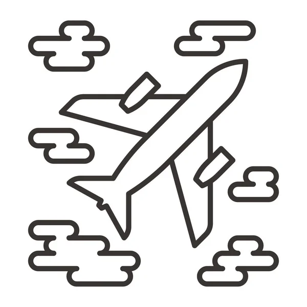 Icône Vol Avion Dans Style Outline — Image vectorielle