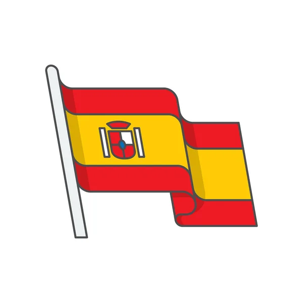 Bandera Del País Icono Nacional Estilo Esquema Rellenado — Archivo Imágenes Vectoriales