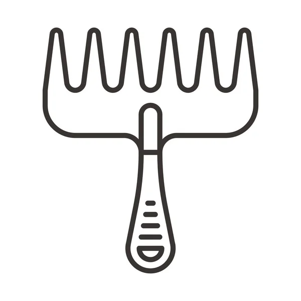 Garden Gardening Rake Icon Outline Style — Stock Vector