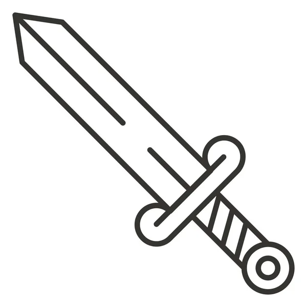 Dagger Faca Espada Ícone Estilo Esboço — Vetor de Stock