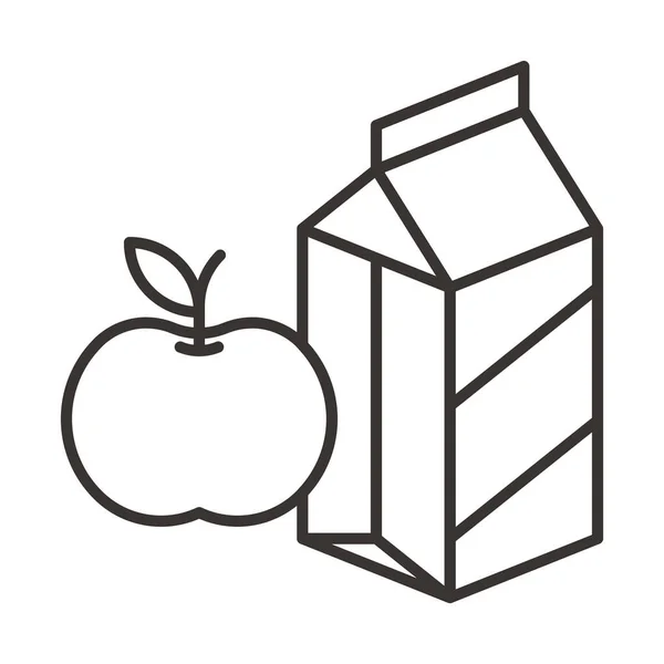 苹果饮料鸡尾酒图标的轮廓风格 — 图库矢量图片