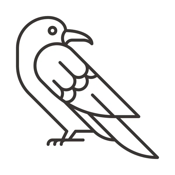 Tier Vogel Krähen Symbol Umriss Stil — Stockvektor