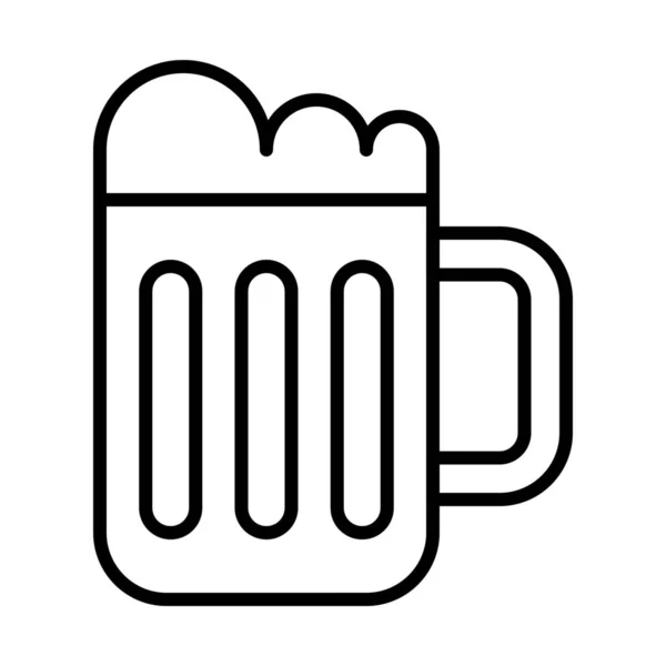 Alkollü Bira Şişesi Simgesi Ana Hatlarıyla — Stok Vektör