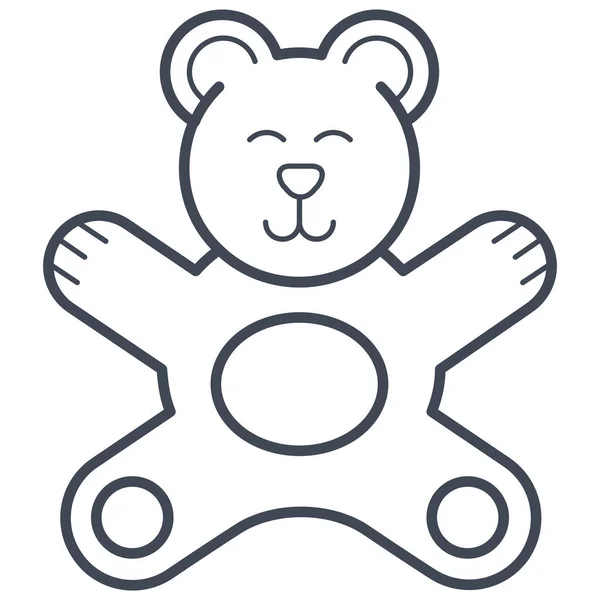 Animal Bear Teddy Icon Outline Style — Stock Vector