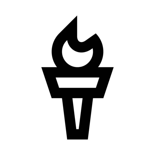 Burning Candle Fire Icon Outline Style — стоковый вектор