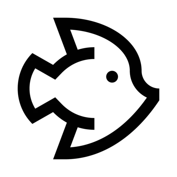Tier Fisch Natur Ikone Outline Stil — Stockvektor