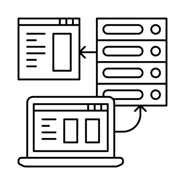 Backend Εικονίδιο Κωδικοποίησης Κώδικα Στυλ Περίγραμμα — Διανυσματικό Αρχείο