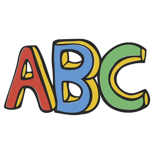 Abc Alfabeto Lettere Icona Stile Disegnato Mano — Vettoriale Stock