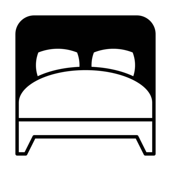 Κρεβάτι Υπνοδωμάτιο Έπιπλα Εικονίδιο Στερεό Στυλ — Διανυσματικό Αρχείο