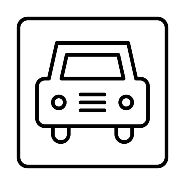 Coche Garaje Icono Embalaje Estilo Esquema — Vector de stock