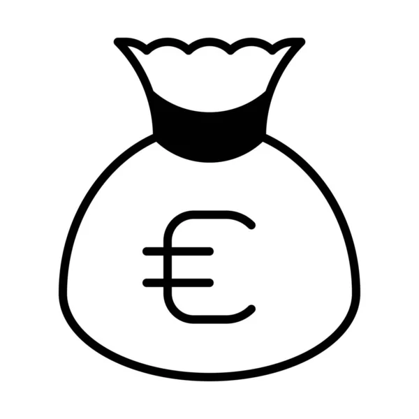 Sac Argent Comptant Icône Monnaie Dans Style Outline — Image vectorielle