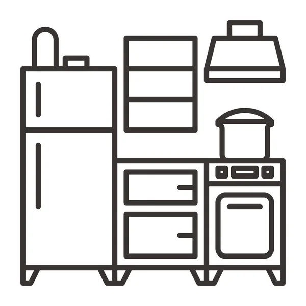 Cocinar Cocina Icono Comida Estilo Del Esquema — Vector de stock