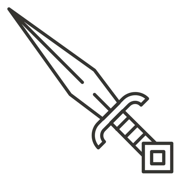 Ikona Noża Zabójcy Sztylet Stylu Zarys — Wektor stockowy