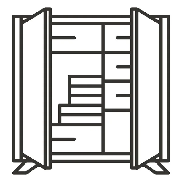 Gabinete Ropa Icono Ropa Estilo Esquema — Vector de stock