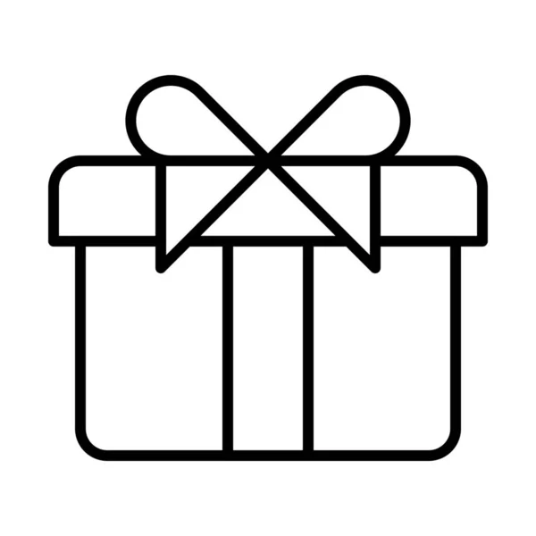 Boîte Icône Cadeau Noël Dans Style Contour — Image vectorielle
