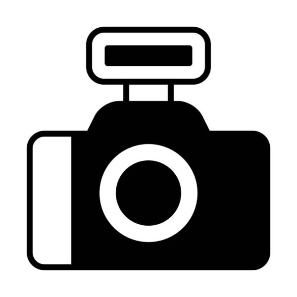 Иконка Фотокамеры Твердом Стиле — стоковый вектор