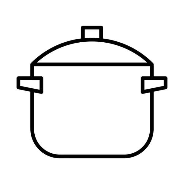 Cocina Comida Freír Icono Estilo Esquema — Archivo Imágenes Vectoriales