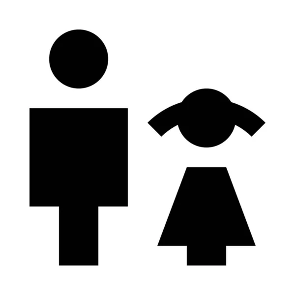 爸爸女儿家庭图标 — 图库矢量图片